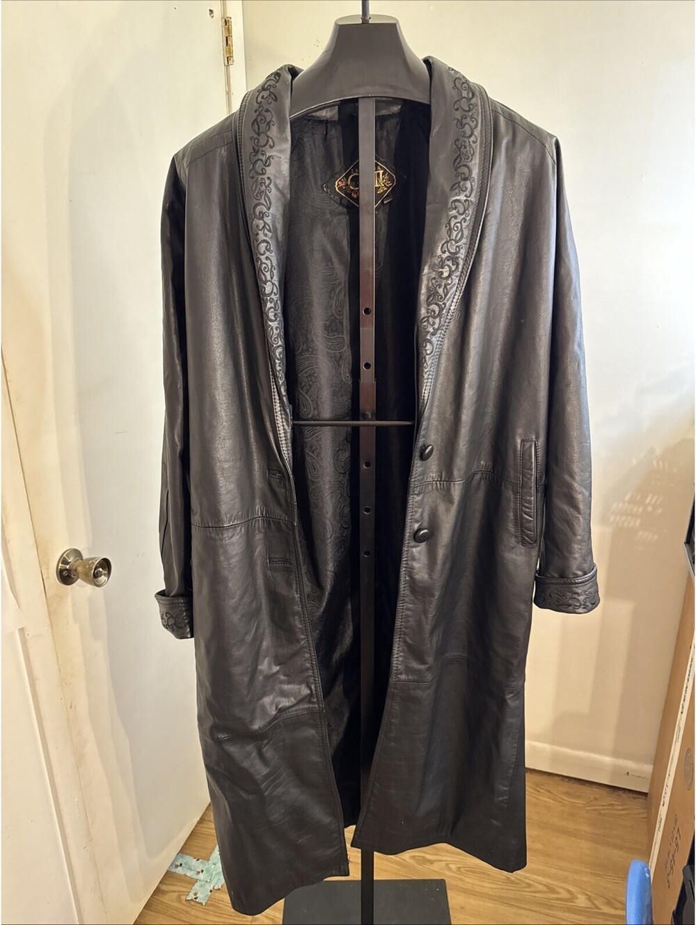 G-III Leather Coat/Jacket Medium Weight Fall Black Women's Size M or Medium